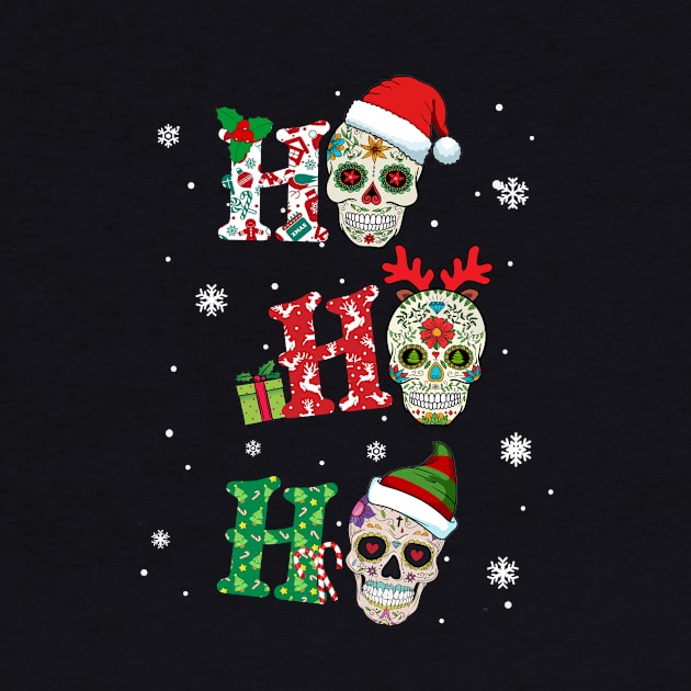 Ho Ho Ho Funny Sugar Skull Christmas Lights by Dunnhlpp